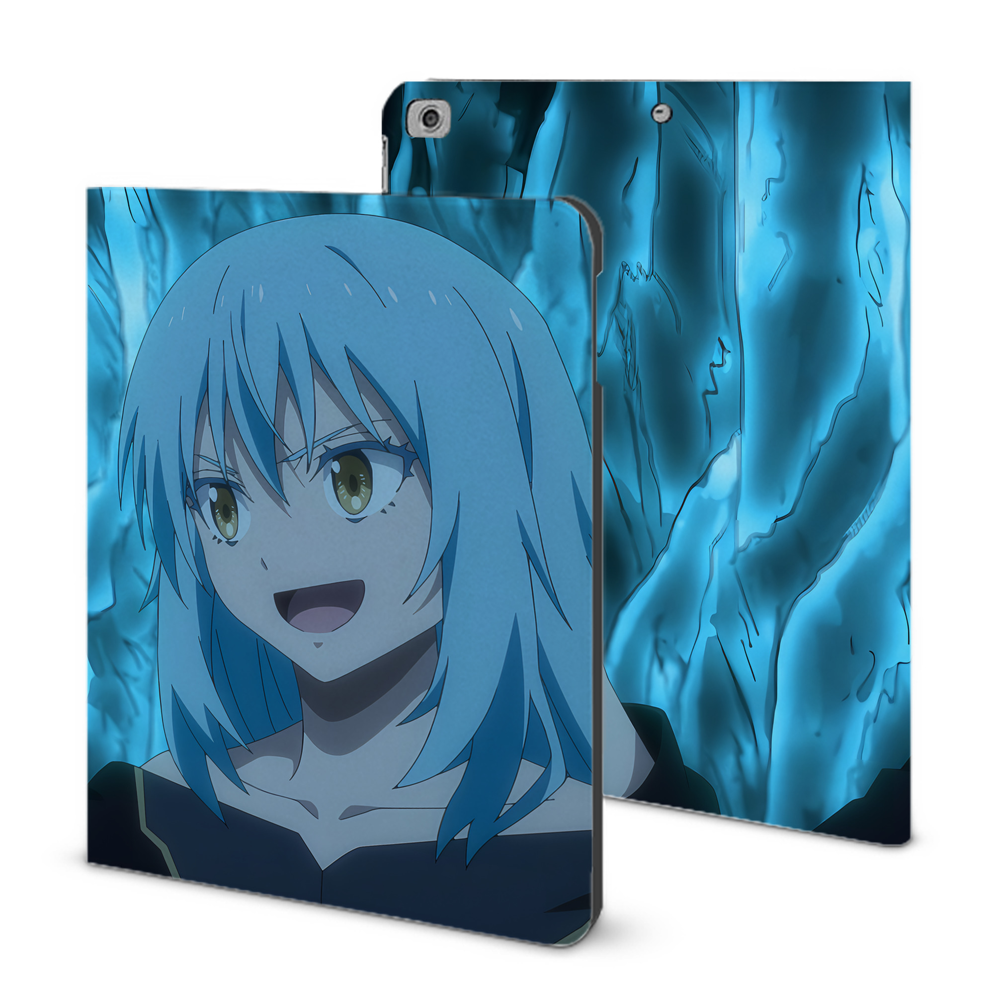 （画像用） 転スラ Regarding Reincarnated to Slime IPad ケース ブック型 PUレザー TPU 耐衝撃 軽量 薄型 ペン収納なし 全面保護 IPad 各モデル対応